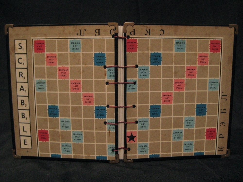 Coptic Stitch 1976 Scrabble Foreign Edition Game Board Sketch Book -Russian
