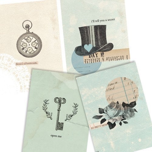 Alice Set- Digital PDF ACEO Tags for Download and Print
