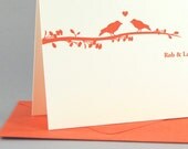 Lovebirds Custom Personalized Stationery / Personalized Stationary Set of 16
