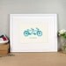5x7 Tandem Bicycle Personalized Art Print - Personalized Couples Art