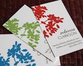 Leaves Silhouette Calling Cards - set of 80 - assorted colors in a set