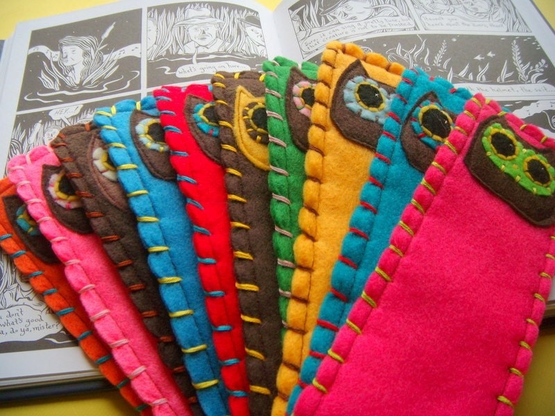 Custom Owly Bookmark - Eco-friendly Felt Owl Bookmark in Your Choice of Colours