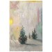 Wandering - framed original painting on vintage postcard