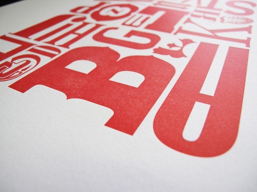 11" x14" Letterpress Alphabet Poster