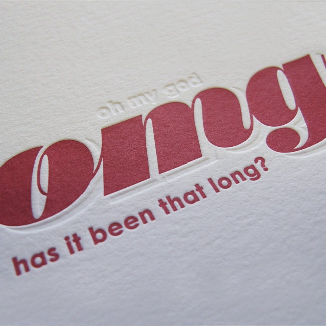 Letterpress OMG Love Card