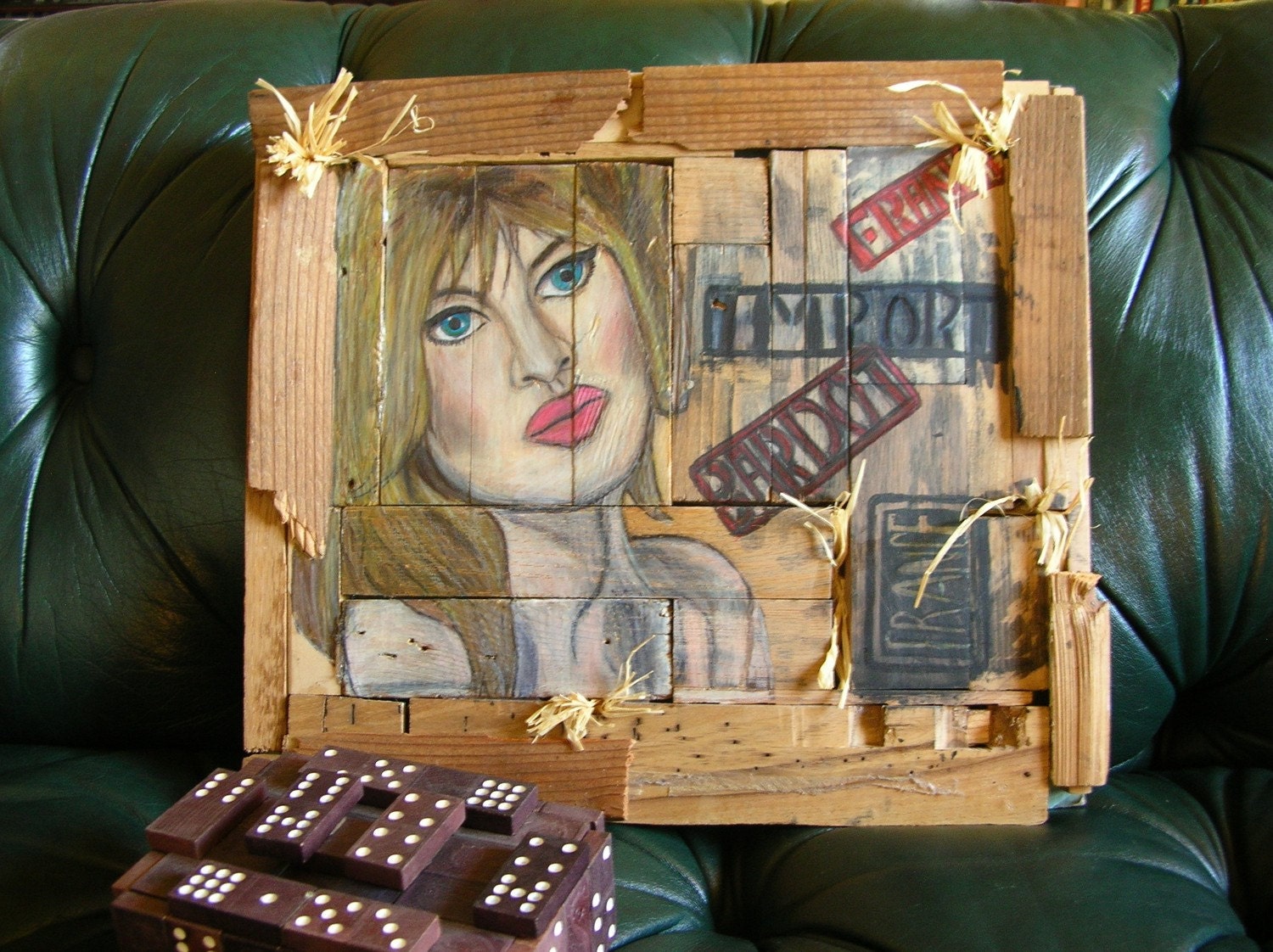 Brigitte Bardot wooden art piece FREE SHIPPING