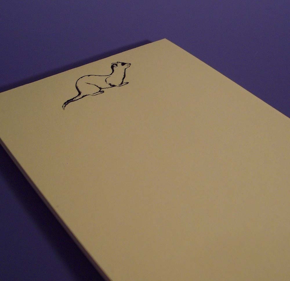 Ferret Notepad - Customizable - You Choose Paper Color - Recycled Paper