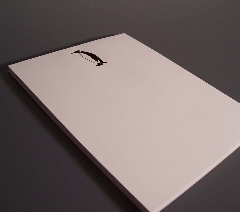 Penguin Notepad - You Choose Paper Color - Customizable - Recycled Paper