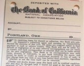 6 Old Bank of California Deposit Slips - ACEO Collage ATC