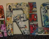 Custom Made to Order Comic Book Letters Wall Hangers Spiderman, Batman, Superman, Ghost Rider