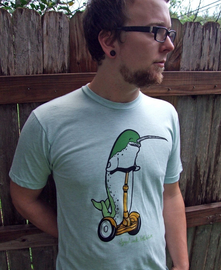 Narwhal Named GOB shirt - unisex sizes in heather green - narwhal tshirt