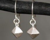 Low Pyramid Dangle Earrings in Sterling Silver