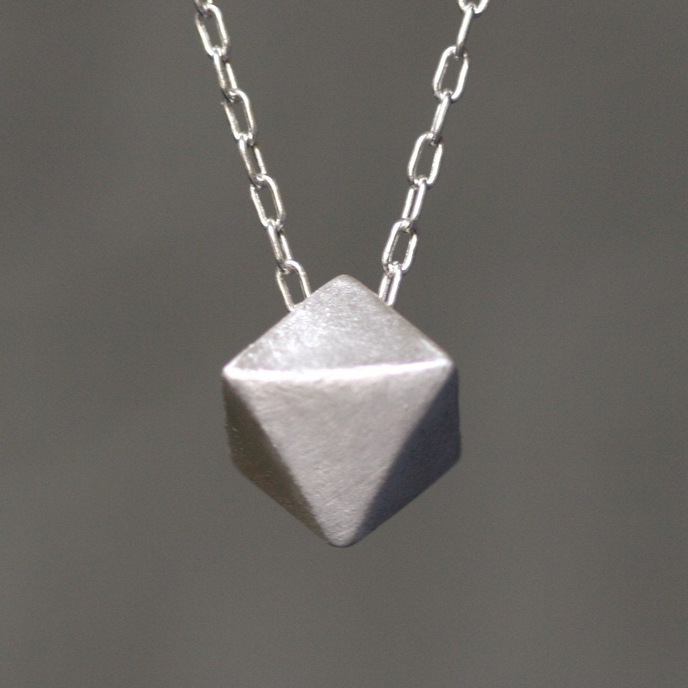 8 Sided Triangle Necklace in Sterling Silver