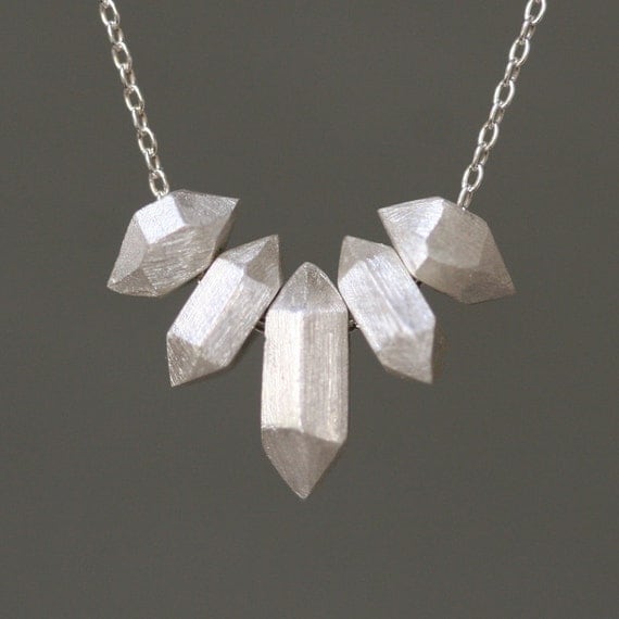 5 Nugget Necklace in Sterling Silver