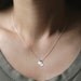 Double Heart Initial Necklace in Sterling Silver and 14K
