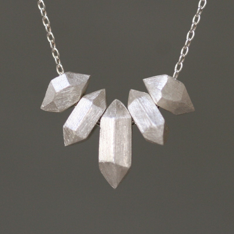 5 Nugget Necklace in Sterling Silver