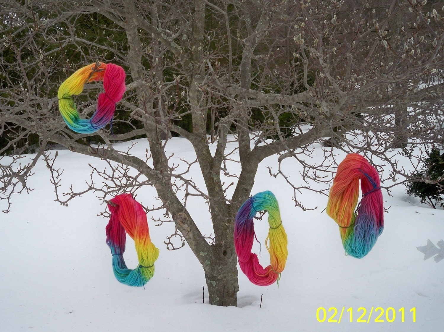 Rainbow Yarn / Waldorf Doll Hair / 153 yds Yarn Handspun Handpainted Yarn/Soft yarn for knitting and crochet