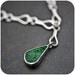 Green Uvarovite Druzy and Sterling Silver Necklace