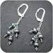 Dark Pearl Cluster and Sterling Silver Dangle Earrings