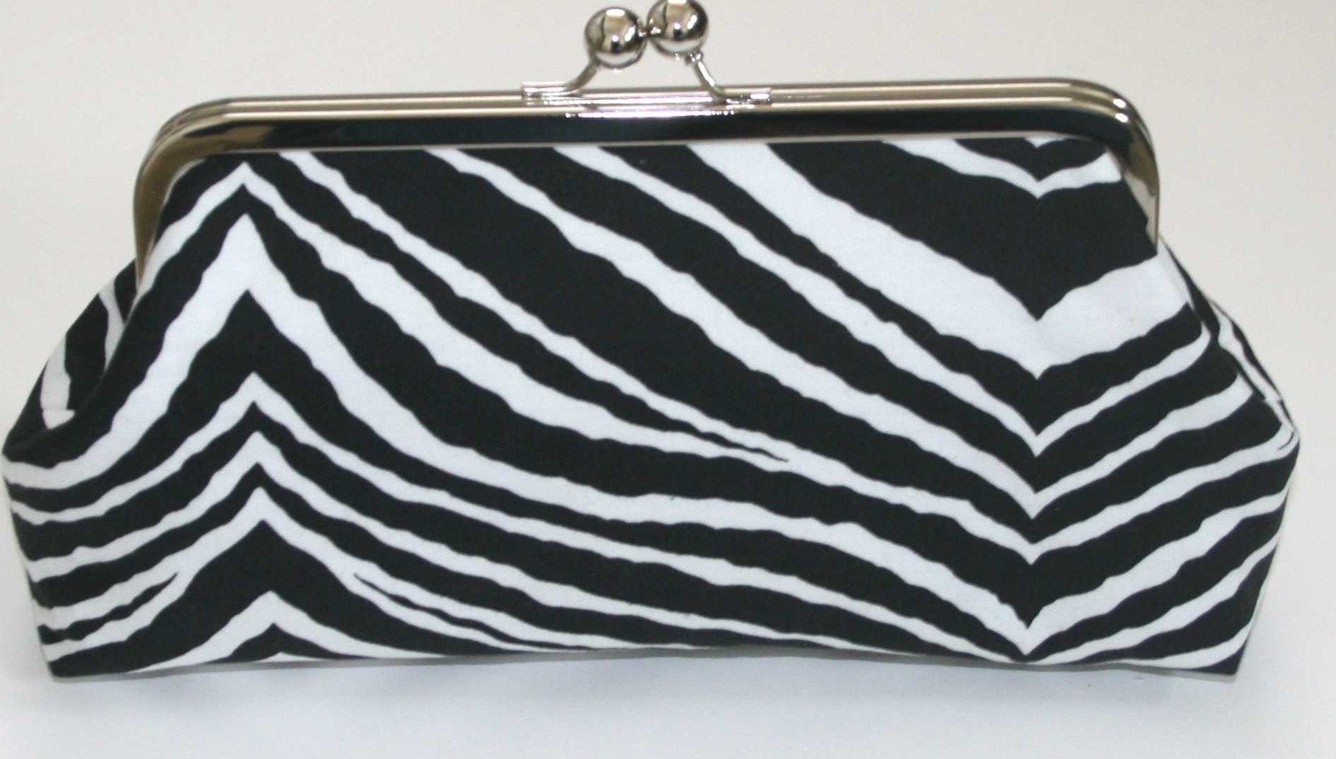Kisslock Clutch Purse in Zebra Clutch Bag