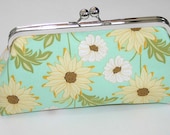 Robins Egg Blue Yellow Daisies Bridesmaid Clutch