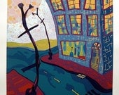 Another Place (reductive relief print)