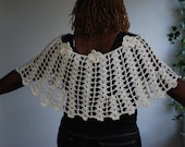 Ivory poncho, lacy capelet