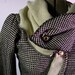 Jodene's Boyfriend Cardigan jacket-- asymmetrical buttoned sweater with pocket and adjustable collar.