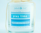 Playtime Peppermint Rosemary Eucalyptus 8oz. 50-60 Hour Burn Time Candle Non Toxic Eco Friendly Natural