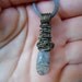 Tourmalinated Pendant and Earrings Handcrafted Quartz Drops Wire Wrapped in Gunmetal Parawire Free Shipping