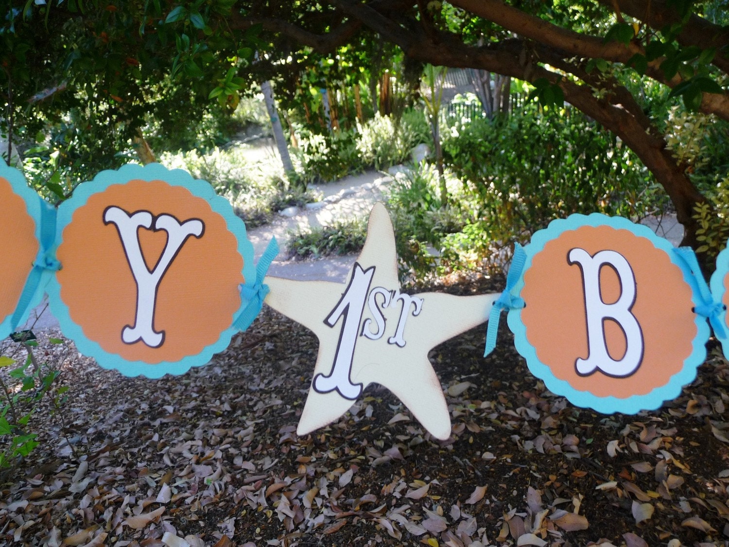 Mermaid Under The Sea Theme Birthday Banner Any Color of Choice or Sea Creature Accents