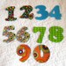 Groovy Counting Numbers 0-9 Die Cut Green Orange Turquoise