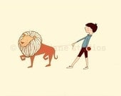 Children's Wall Art Print - Take Me For A Walk (Boy) - 8x10 - Boy Kids Nursery Room Decor
