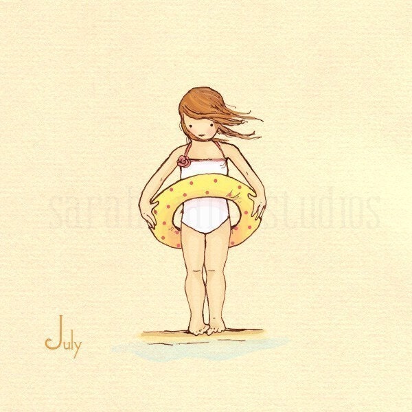 Children's Wall Art Print - July's Dilemma - 8x8 - Girl Kids Nursery Room Decor