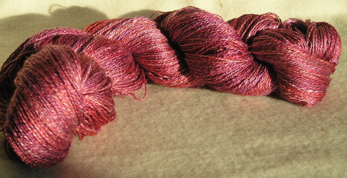 77g 2.7oz two ply laceweight handspun silk yarn - woolforbrains