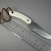 Scrimshaw fixed blade knife and leather sheath,sharpening rods, Nautical, seashore village, lighthouse and ships