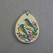 Scrimshaw Ivory Pendant with a Pair of Bluebirds