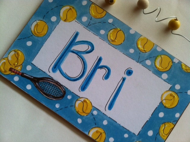Tennis inspired personalized name sign