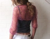 pink shrug /  blush pink summer loose weave shrug