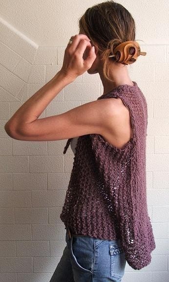 Merino Plum knitted waistcoat Ltd Edition