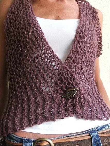 Merino Plum knitted waistcoat Ltd Edition