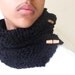 Unisex Black collar scarf