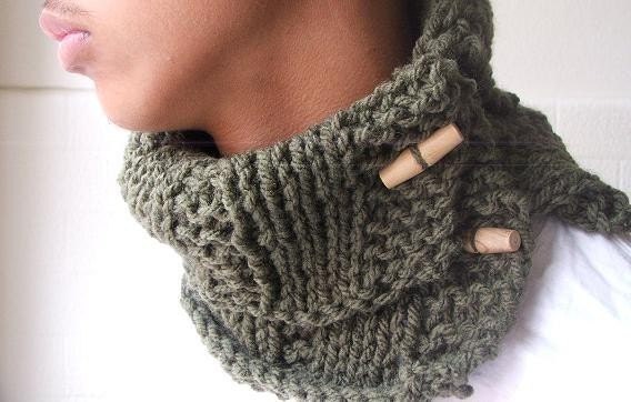 Unisex Black collar scarf
