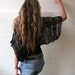 Black Shrug / Black  Sweater / Eco Fairtrade Cotton Loose weave shrug 4 - 5 left in this shade