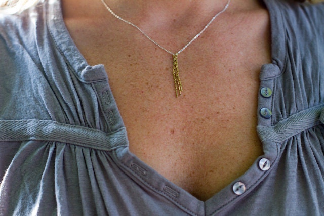 Vintage Brass Fringe Necklace