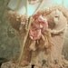 Vintage ecru lacey ruffled bustier rose 32B (reserved for moonfragrance)
