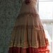 Tea stained dress maxi  crochet rust pink ruffles lace gypsy  prairie small  by vintage opulence on Etsy