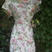 Floral vintage dress cotton cream pink roses summer romantic medium large by vintage opulence on Etsy