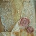 Ecru pink  beaded vintage  bustier girdle garters set roses showgirl