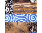 Original Kim Hambric Fiber Art Quilt Collage  - Out West II